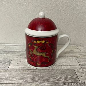 Christmas Reindeer Mug With Lid